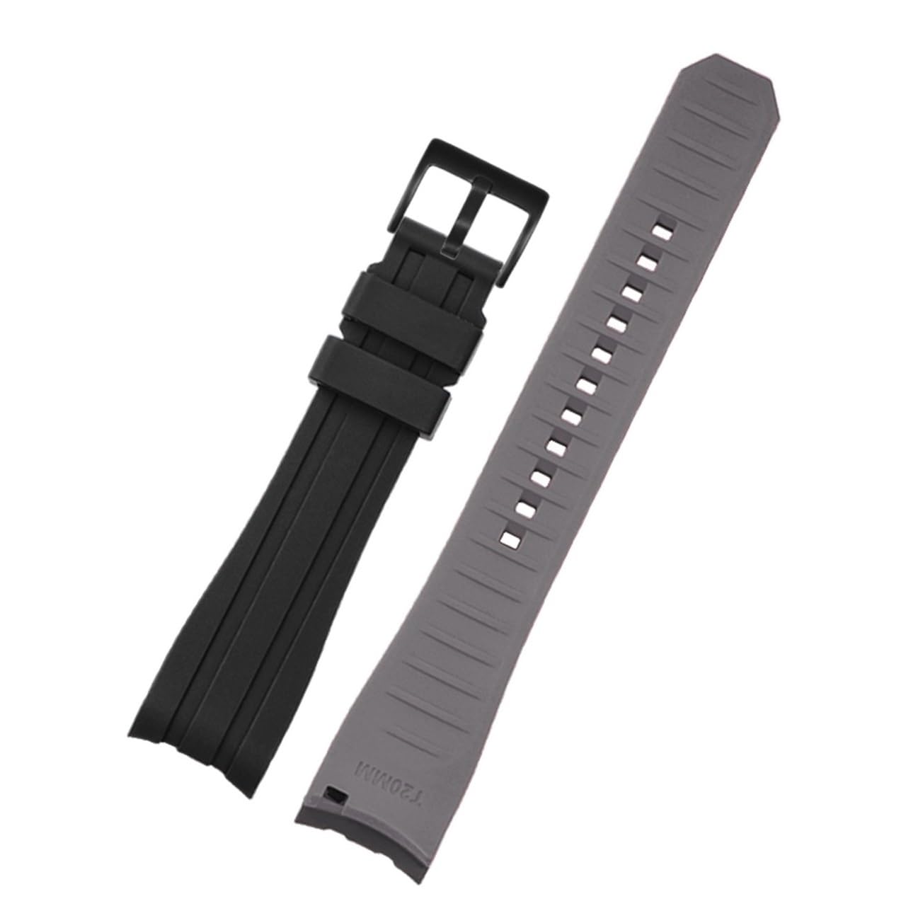 Bracelet montre silicone 22mm EZZON finition bicolore soignée - 8