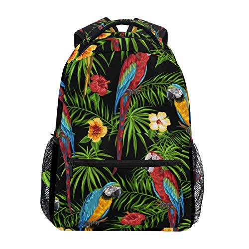 Daypack Loro Pájaro Flor Floral Animal Tropical Regalo De La Selva Universidad Mochila
