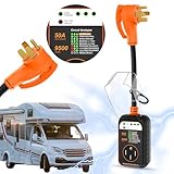 YSSNH RV Surge Protector 50 Amp RV Circuit Analyzer, Full Protection(9500 Joules), RV Adapter Plug for Camper