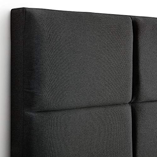 image for LUCID Mid-Rise Square Channeled Upholstered Charcoal Attach Frame-Wall