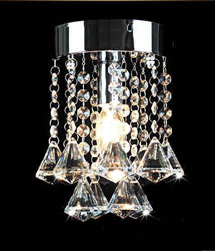 HomeLava Mini Lampes de plafond plafonnier chromé cristal K9 40W cristal Forme de cristal pour l’entrée salon chambre à coucher