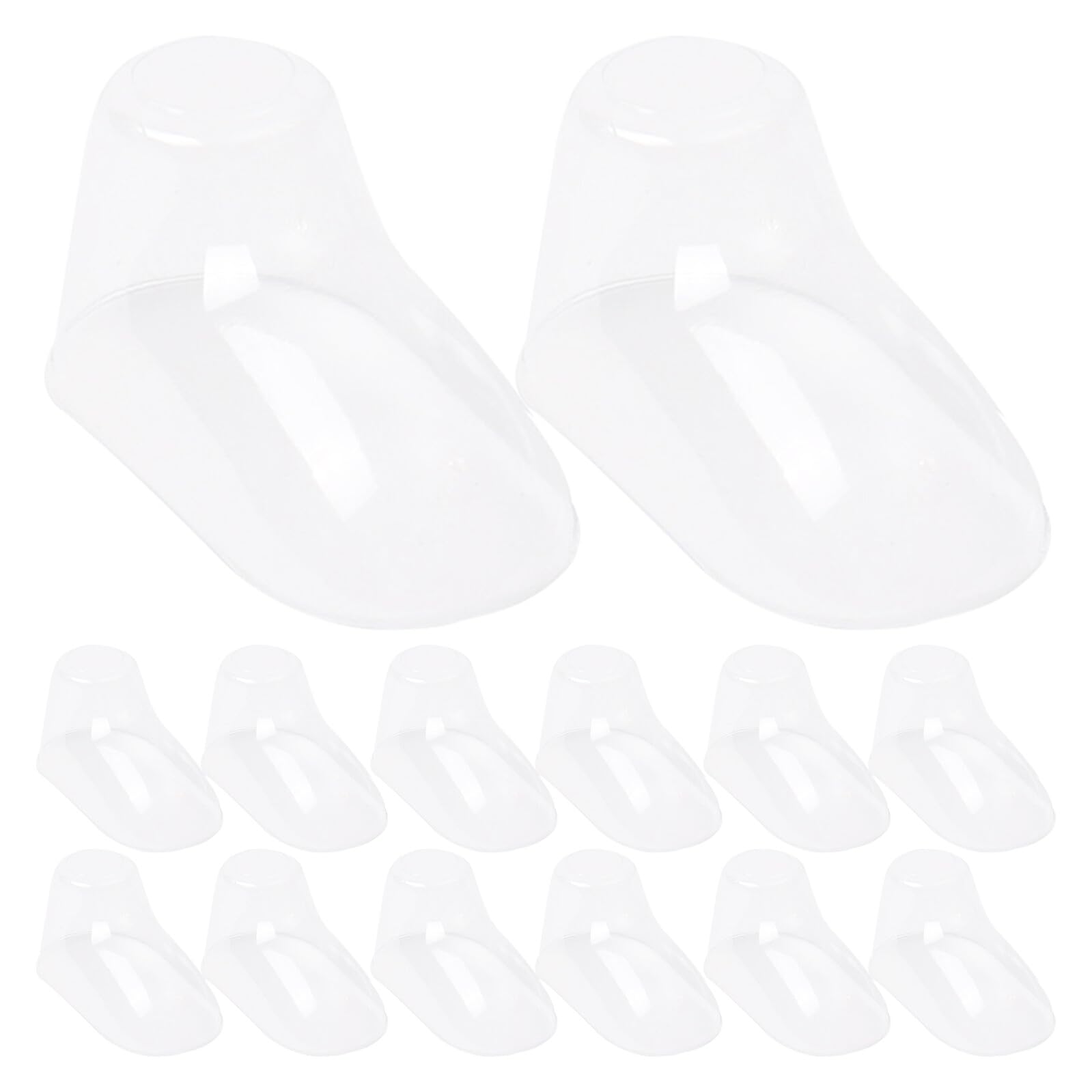 Ipetboom 100 Stück Transparente Kunststoff Fußmodelle Socken Display Ständer Strapazierfähige Schuhformer für Babysocken Leichte Langlebige Sockenaussteller für Schaufenster und