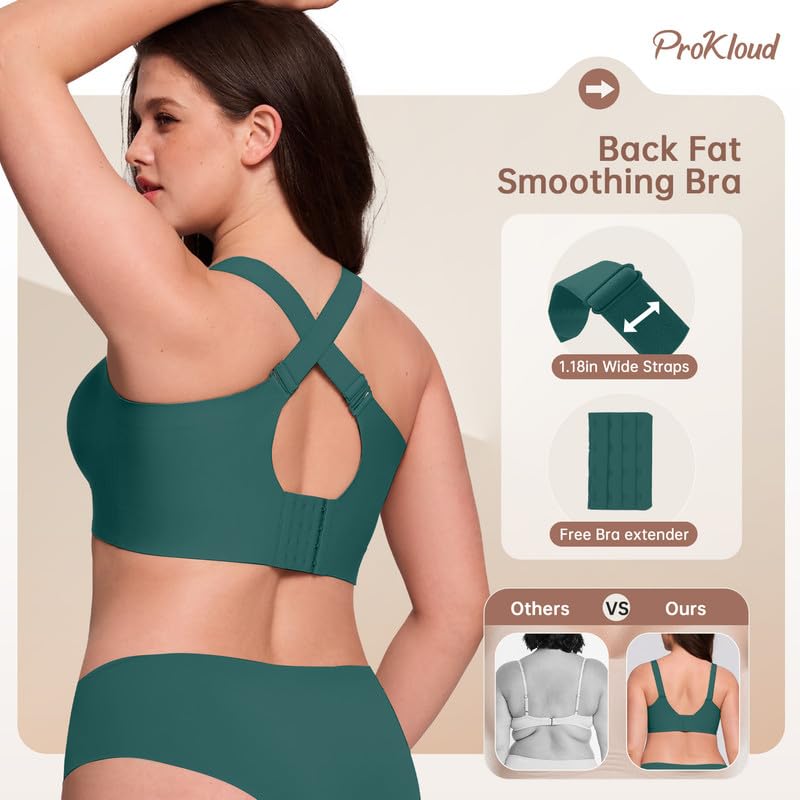 Image of ProKloud Jelly Bras for Women No Underwire Wireless Bra with Support and Lift Full Coverage Plus Size Comfy Seamless Bra
