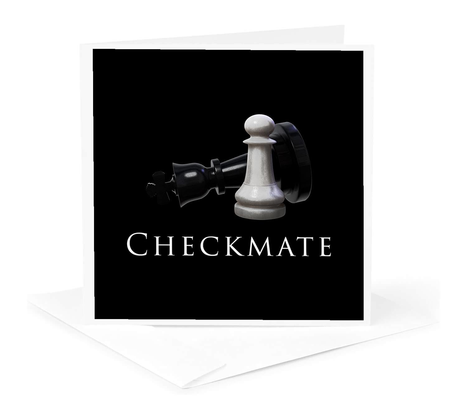 3dRose Greeting Card - Chess player design of a Pawn that has toppled the King. - Creative Studios – Chess Masters