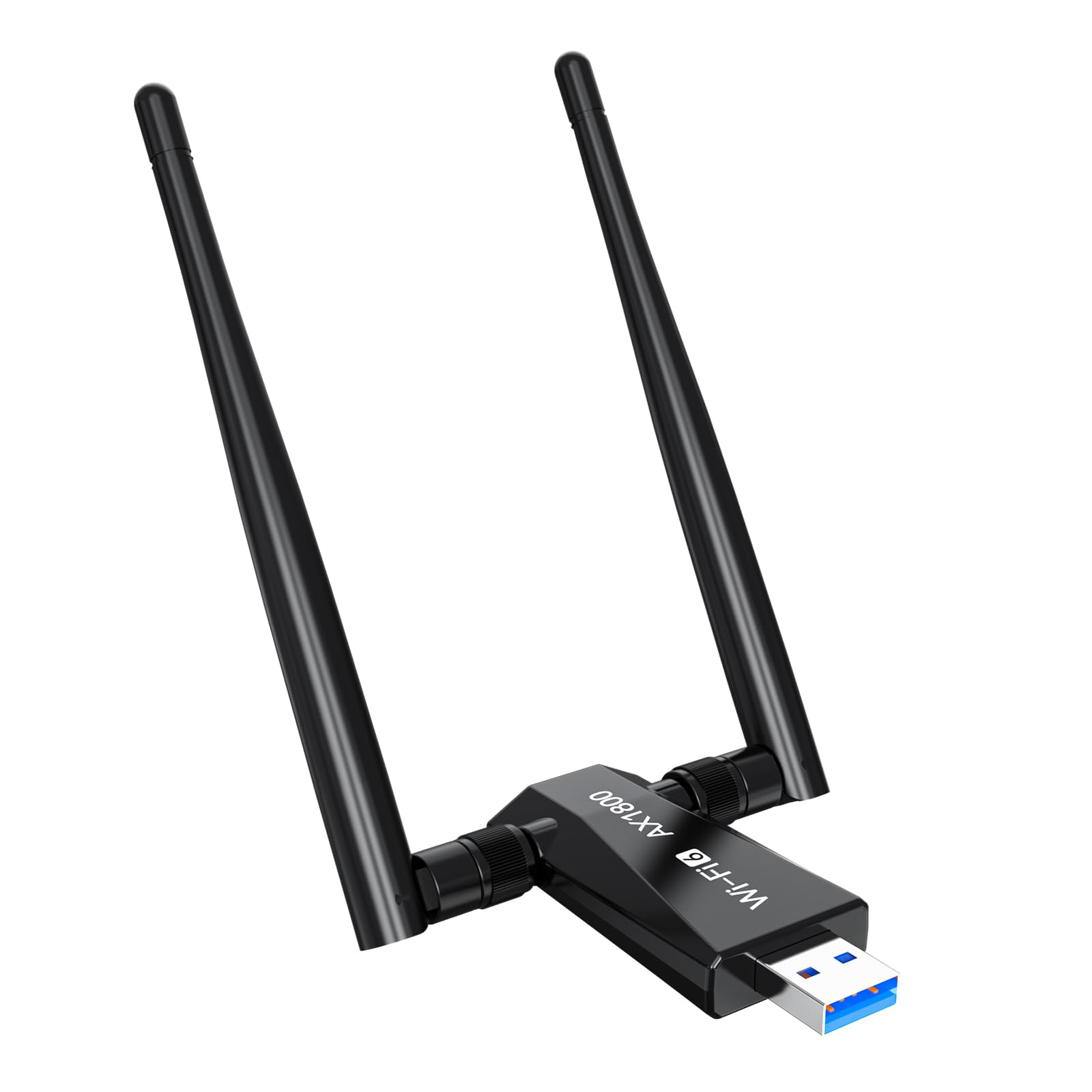 Adaptador USB WiFi 6 para PC de escritorio, adaptador de red inalámbrico AX1800 con antena de 2.4 GHz, 5 GHz, alta ganancia de doble banda de 5 dBi, WPA3, compatible con Windows 11/10