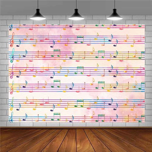 Fondo Fotográfico Rosa Notas Musicales 8x8 ft miniatura 1