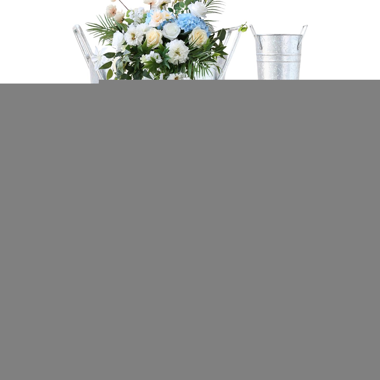 Pots Français en Métal Galvanisé : Vases de Centre de Table Style Ferme Chic