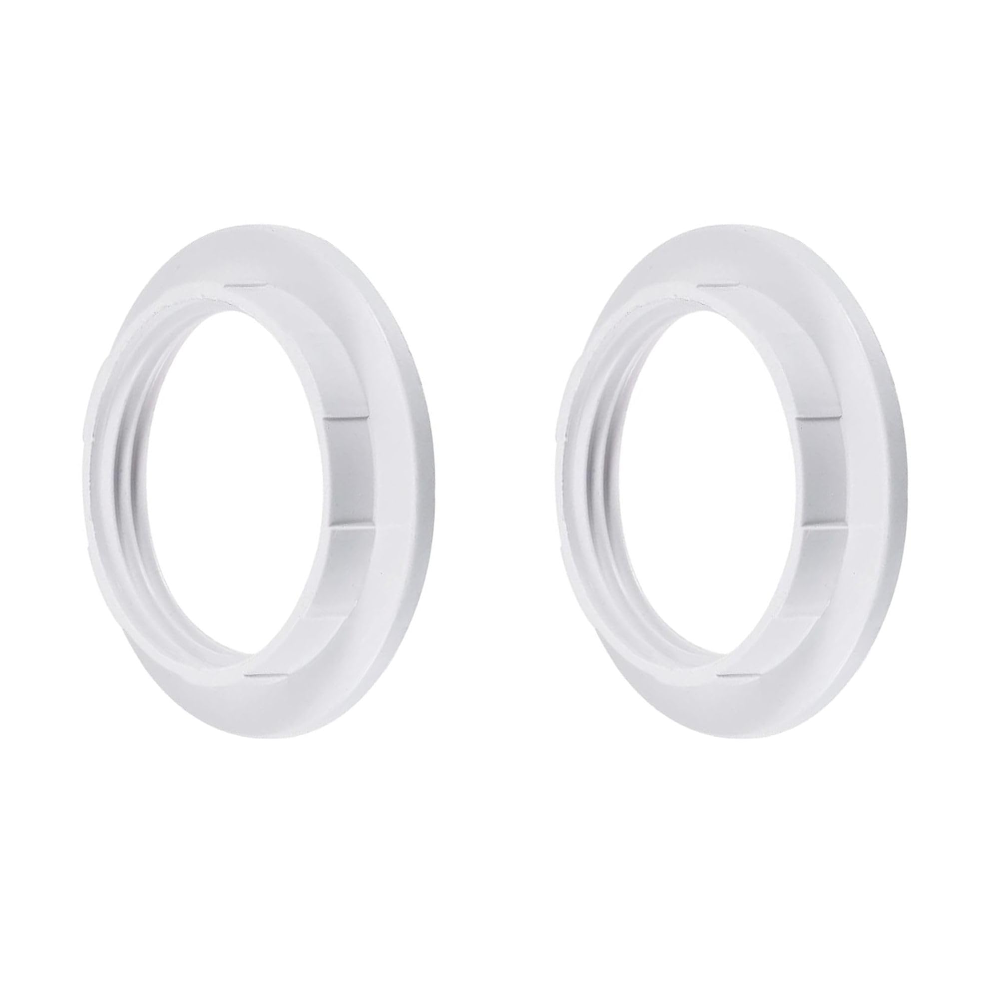LEDSone Confezione da 2 adattatori per anello con collare per paraluce bianco E27 Portalampada collegato a vite e realizzato in plastica.