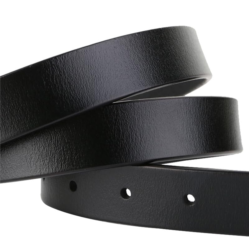 Genuine Leather Women's Belt, Skinny Waist Belt for Dresses, Jeans, and Pants with Gold Buckle2