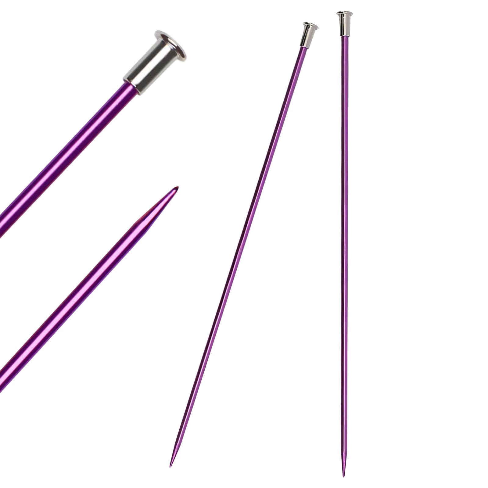 Knitting Needles 4.0mm x 25cm Short UK, Metal Knitting Needles Professional Knitter, Kids Short Needles Beginners, Lightweight Single Pointed Knitting Pins Arthritic Hands