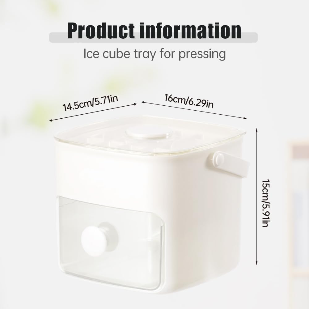 Machine a Glacons,Mini Machine à Glaçons,Portable Avec Couvercle Et Bac De Rangement 48 Glacons à Extraction Par Simple Pression Poignée Cachée Idéale Pour Cocktails