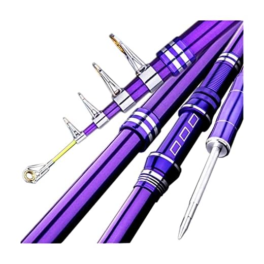 WENMENG2021 Teleskop-Angelruten Angelrute 2,1 m ~ 3,6 mt Carp Rod Teleskope Meer Angelrute Teleskop-Spinnrute Ultralight Hart Angelrute Tackle-Tool Reise Angelrute (Color : Purple, Length : 3.0 m)
