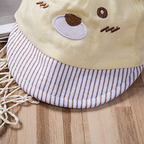 Newborn Kids Baby Boy Girl Caps Baseball Caps Unisex Bear Striped Beach Hats Cute Bear Little Ears Cap Sun Hat with Ear3