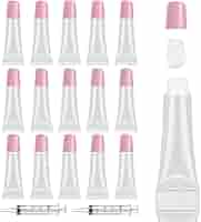 Amazon.co.jp: 空のリップグロスチューブ 10ml ピンクキャップ リップ