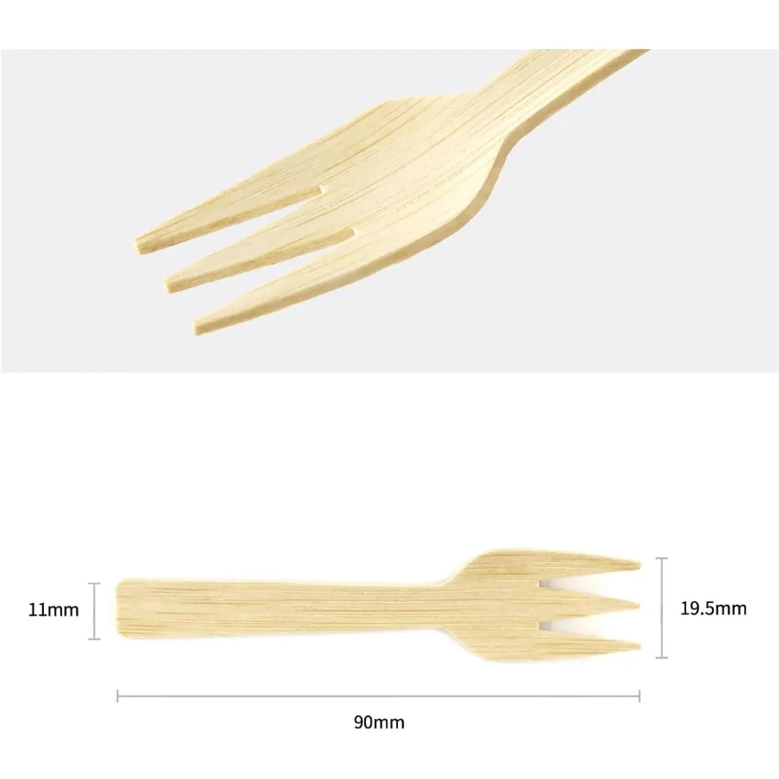 Forchette in bambù, 200 pezzi, mini forchettine in bambù, biodegradabili da 8,9 cm, usa e getta