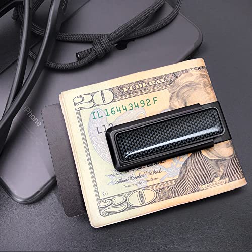 Aluminum Blackout Money Clip - Cash and Credit Card Holder for Men - Minimalist Slim Wallet Alternative4