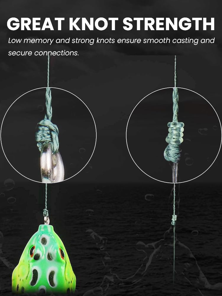 Lenza da pesca intrecciata a 4 fili, in polietilene super forte, resistente all'abrasione, lenza da pesca per acqua salata e acqua dolce, alta sensibilità e non elastica
