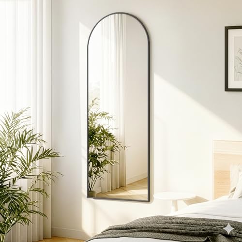 SONGMICS Miroir Intégral Suspendu, 120 x 40 cm, Miroir Courbé, Cadre en Alliage d'Aluminium,...