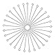TOAOB 40mm Ösenstifte Edelstahl 300 Stück Open Eye Pins Silber für Ohrring Anhänger Perlen Schmuck DIY Handwerk Machen