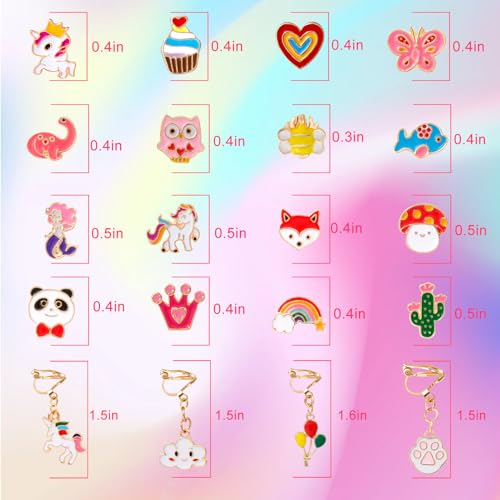 Image of Kids Clip On Earrings for Girls 20 /30 /40 Pairs Hypoallergenic Clip on Earrings for Kids Cute Animal Earrings for Little Girls Jewelry Set Party Favor Gift
