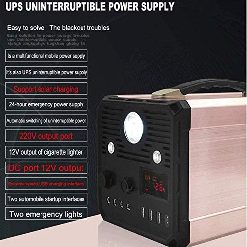 Centrale électrique Portable 1000 W avec générateur Solaire et Batterie Lithium 100 Ah, 4 Ports USB, Sorties CA et CC, éclairage LED pour Urgence extérieure