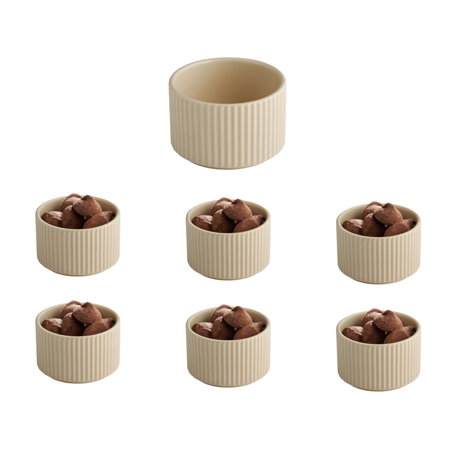 Aps Beige The Grid Porcelain Bowl Sand 200Ml (6 Pack)