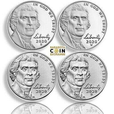 2020 Jefferson 5 Cents Mint Marks Set