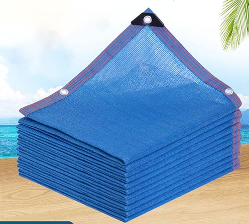 SGSKEIEY Blau Tuch Uv-BestäNdiges Schattennetz Mit öSen 75% Schattiernetz Mit Seil,für Carport Schutznetz Windschutznetz Stall für Balkon Pflanze Anpassbare (3x9m,Shading 75%)