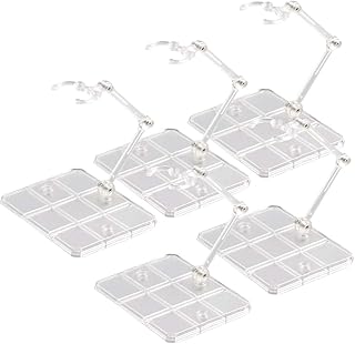 Action Figure Stand,5PCS Assembly Action Figure Display Holder Base Doll Model Support Stand Compatible with HG RG SD SHF Gundam 1/144 Toy White