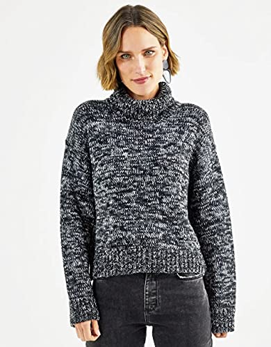 BLUSA FEMININA TRICOT GOLA ALTA Tamanho:M;Cor:Preto