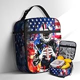 Kids Lunch Box for School Insulated Football Lunch Bag With Adjustable Shoulder Strap Lunch Tote Bag For Kids Girls School Office Work