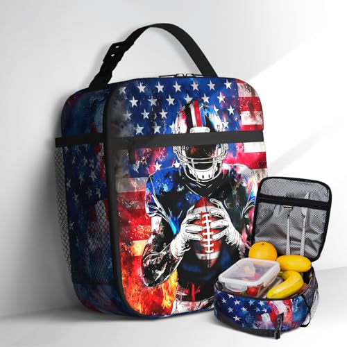 Real Madrid Football Lunch Box: Insulated, Stylish, Perfect for Fans 6 Kids Lunch Box for School Insulated Football Lunch Bag With Adjustable Shoulder Strap Lunch Tote Bag For Kids Girls School Office Work