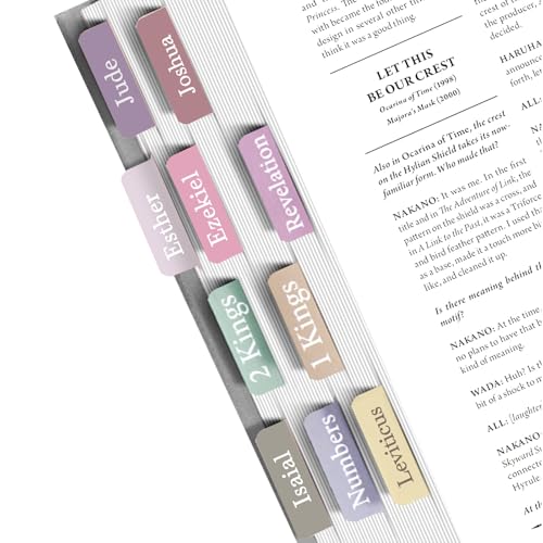 BUOKSLLY 75 pegatinas laminadas de la Biblia, regalos cristianos, accesorios bíblicos, fáciles de leer, laminados en color rosa y gris, duradero, juego de marcadores bíblicos para facilitar la lectura