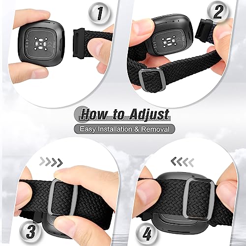 SHIJZWD Elastic Braided Strap For Fitbit Versa 4/Versa 3/Sense 2/Sense - Image 2