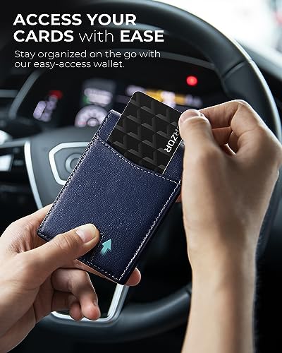 Image of LORZOR Mens Wallet with AirTag Holder, Bifold Top Grain Leather Minimalist Front Pocket RFID Blocking AirTag Wallet with ID Window Gift for Men, up to 12 Cards