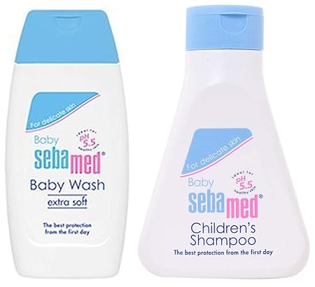 SebaMed Extra Soft Baby Wash (50ml) & Baby (Children) Shampoo 150ml Combo