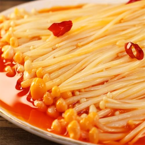 Mckona - Scharfe Goldpilze 350g (10 Packungen) – Verzehrfertige Enoki-Pilz-Snacks, Vegan