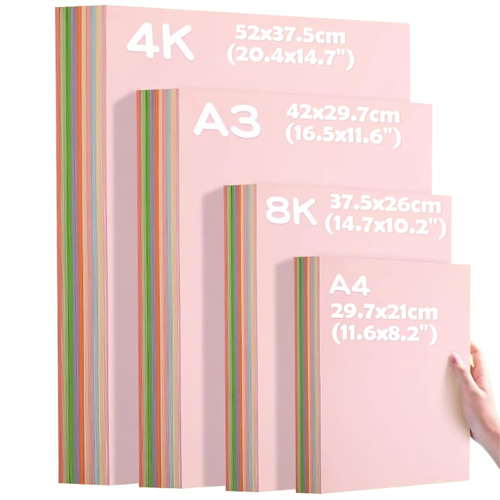 160GSM Macaron Farbkarton - Farbiges Papier Für Popup -Buchseiten, DIY -Kunsthandwerk, Scrapbooking, Kartenherstellung | Hintergrundpapier Für Kunstprojekte,4K-10 Farben,4 Pack (10 Blätter/Pack)