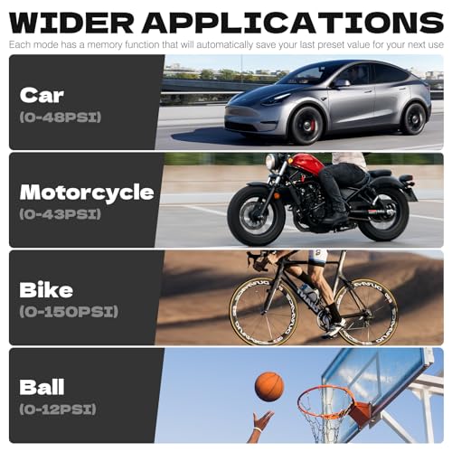 Image of CYCPLUS Tire Inflator Portable Air Compressor, Cordless 150PSI Portable Air Pump with Accurate Pressure Dual LED Display, 2X Fast Inflation for Cars, Bikes,Motorcycle Tires, Balls, Dual-Use Type AL2