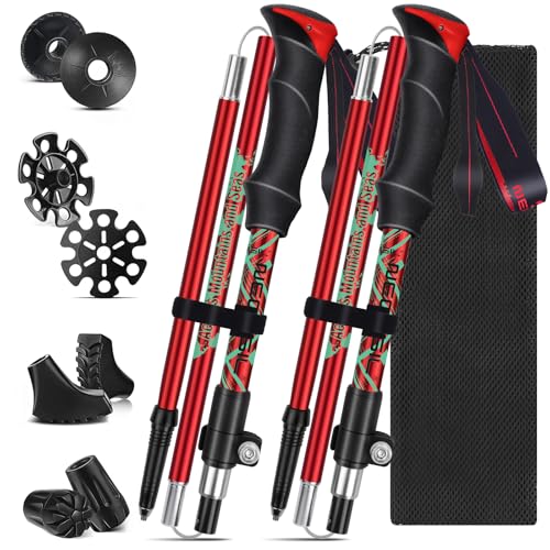 HOVIN Teleskop Walking Stöcke 105-130cm,Nordic Walking Stöcke Damen,Aluminium Wanderstöcke...
