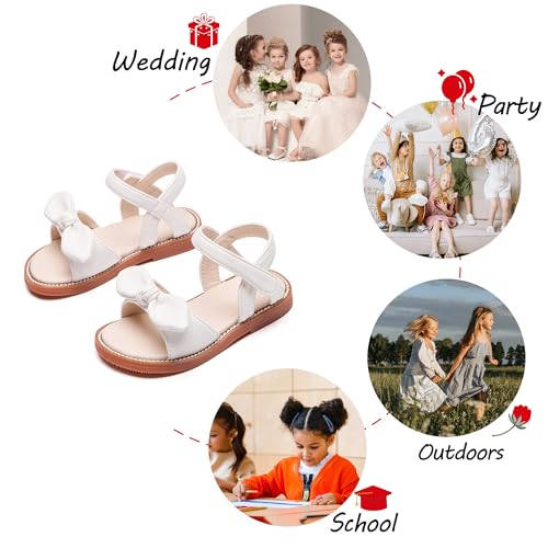 Image of PHIRAMIN Toddler Flower Girl Sandals - Girl Dress Shoes Toddler Little Kid Wedding Party