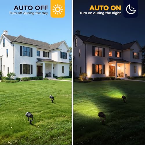 Image of L LOHAS LED 5W Dusk to Dawn Outdoor Spotlight 3000K Landscape Light 2 Pack