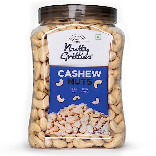 Image of Nutty Gritties Premium Jumbo Size Cashews 1Kg | W240 Grade | Rich in Protein | Crunchy & Fresh | Resealable Jar | Healthy Snack