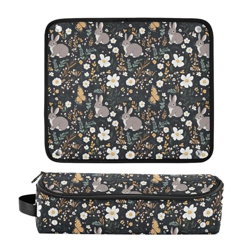 Bolsa de viaje resistente al calor para herramientas de cabello Butterflies Flowers Marble, tapete resistente para planchas, rizador y otros accesorios de cuidado capilar miniatura 3