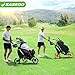 EASEGO Golf Push Cart 3 Wheel : Golf Bag Cart Foldable with Phone/Cup/Umbrella Holder Compact Golf Pull Carts Quick Fold Golf Caddy Push Carts with Large Wheelbase for Different Terrain (orange color)