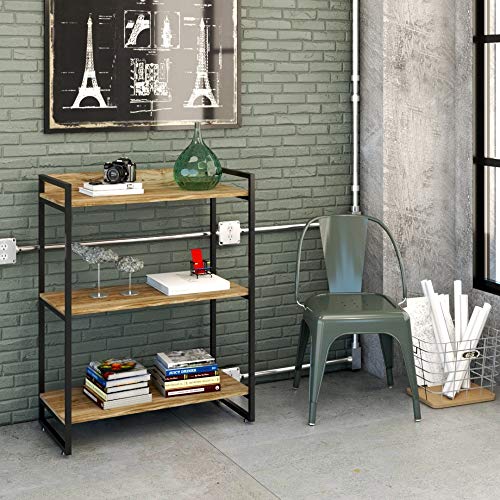 Estante Multiuso 3 Prateleiras 104x80cm Estilo Industrial, Compac...