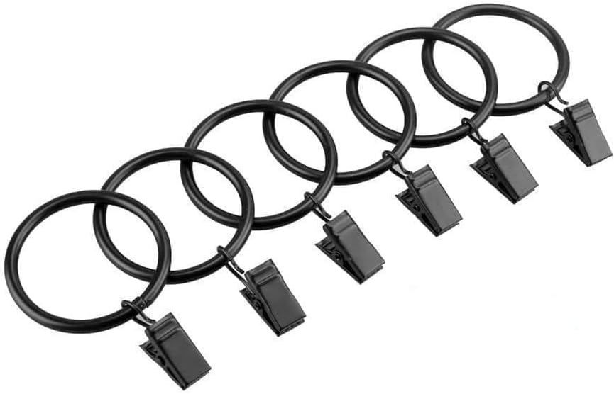 Curtain Rings with Clips, 50Pack Metal Drapery Clip with
