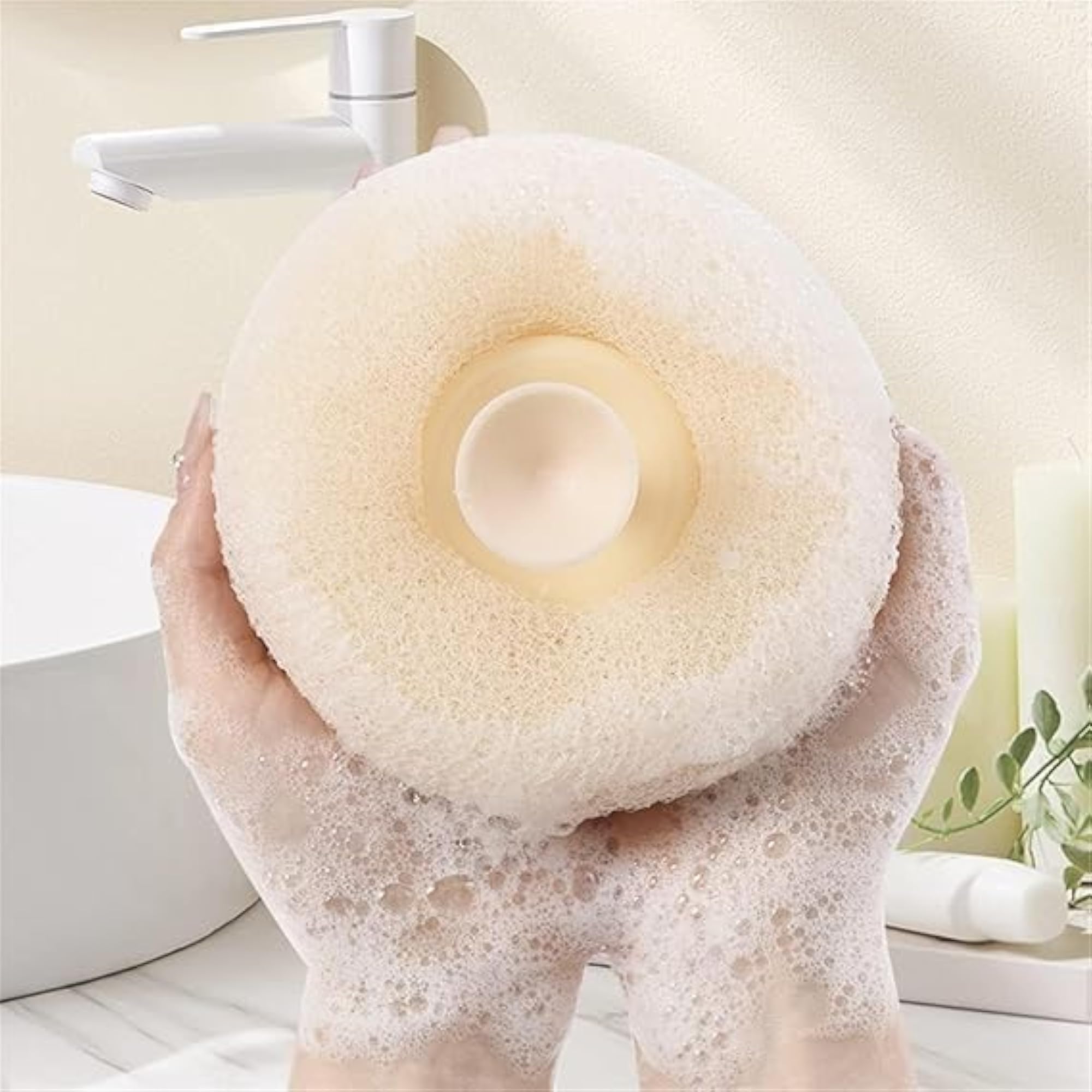 Exfoliating Bath Sponge Cleaning Brush with Suction Cup