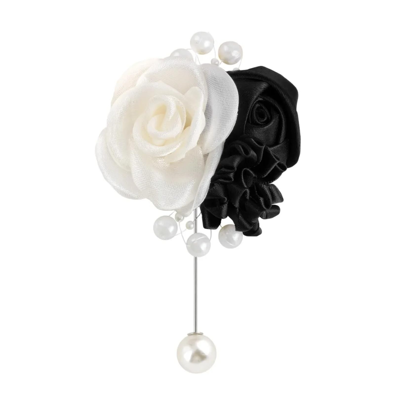 Wedding boutonniere Organza & Satin Rose Boutonniere & Wrist Corsage(Brown)