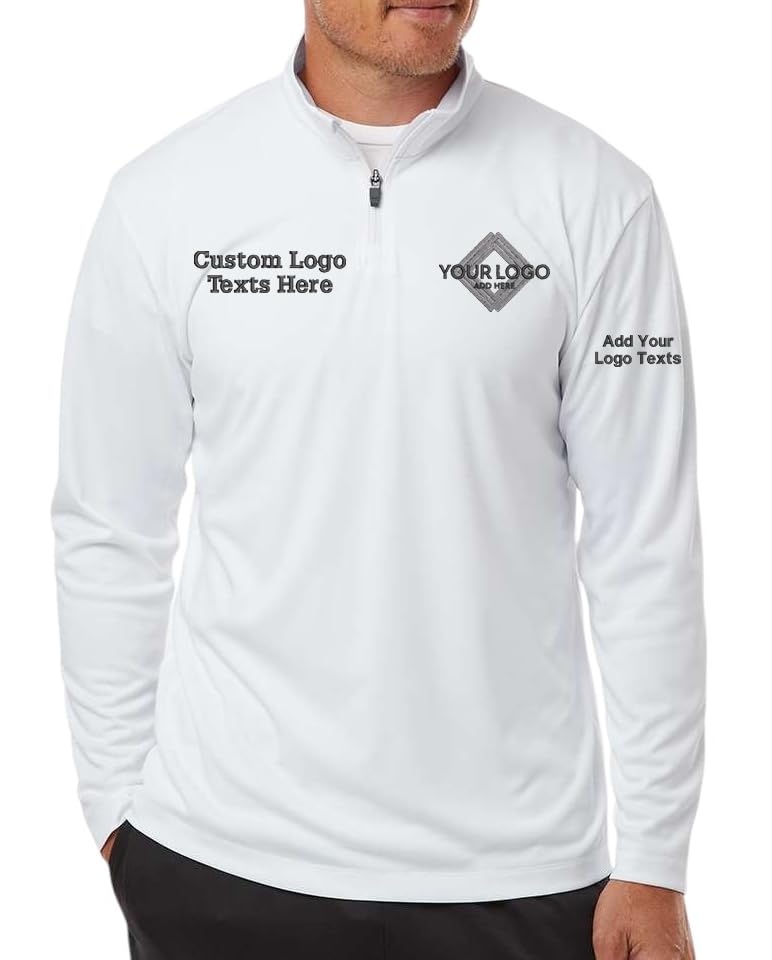 Custom Allpro Embroidery Stitching Personalized Logo Texts Men Performance Quarter Zip Pullover 41870
